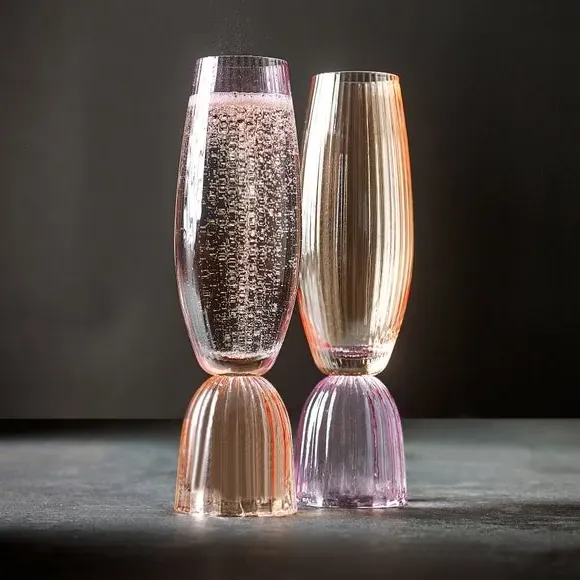 Set of 2 Champagne Flute Glasses - Purple, Glass image