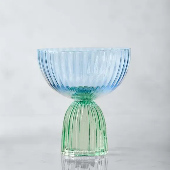 Set of 2 Coupe Glasses - Blue, Soda Glass