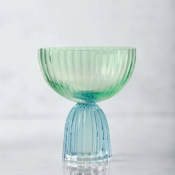 Set of 2 Coupe Glasses - Blue, Soda Glass