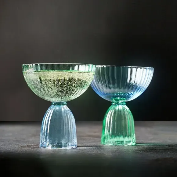 Set of 2 Coupe Glasses - Blue, Soda Glass image