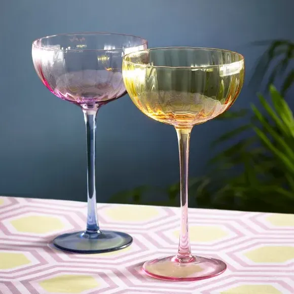 Set of 2 Coupe Glasses - Multicolor, Glass image