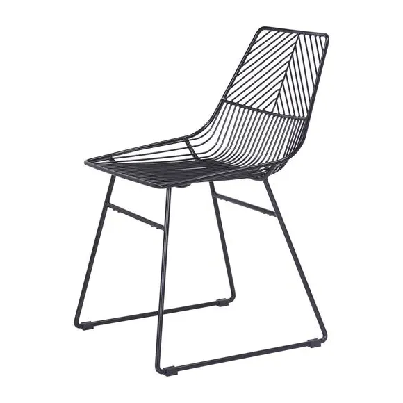 Set of 2 Dining Chairs - Black, Metal