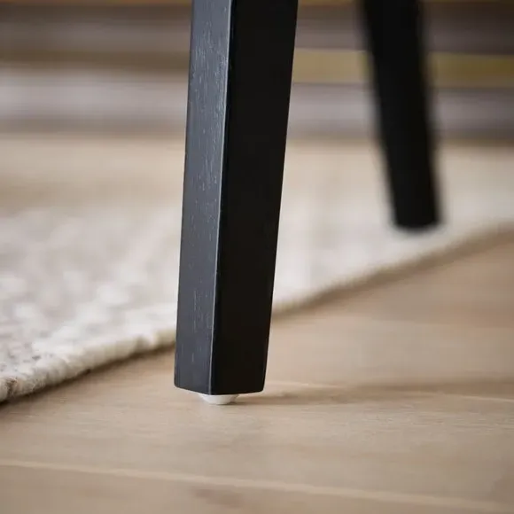 Set of 2 Dining Chairs - Black, Rubber Wood