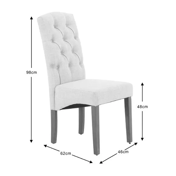 Set of 2 Dining Chairs - Charcoal, Linen