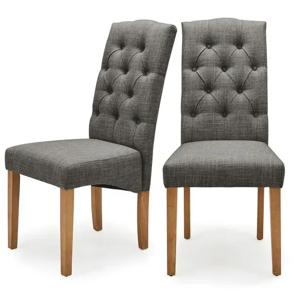 Set of 2 Dining Chairs - Charcoal, Linen image