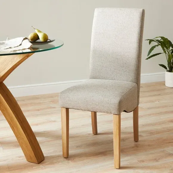 Set of 2 Dining Chairs - Grey, Boucle