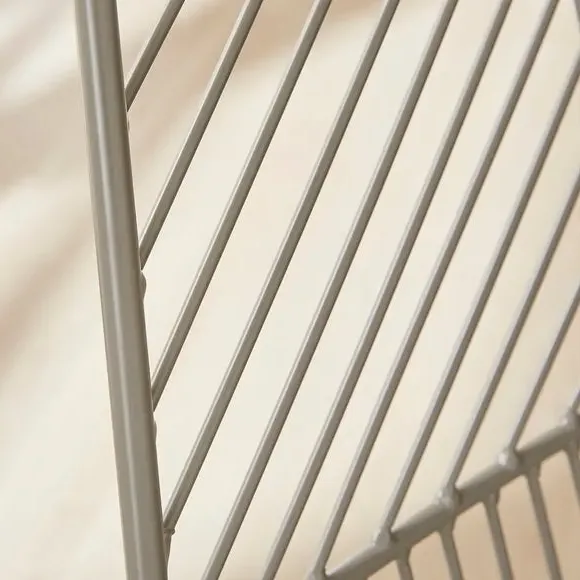 Set of 2 Dining Chairs - Grey, Metal