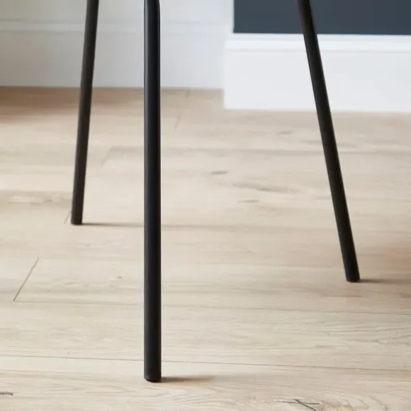 Set of 2 Dining Chairs - Grey, PU Leather