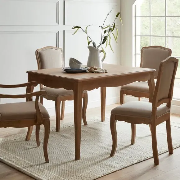 Set of 2 Dining Chairs Hand Carved - Natural, Mango