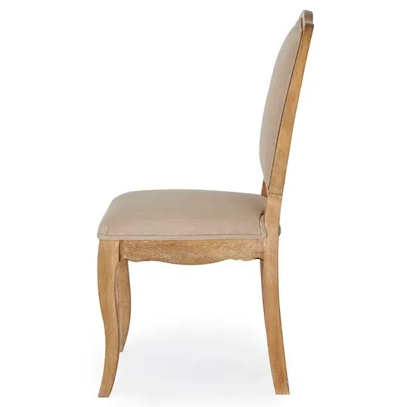 Set of 2 Dining Chairs Hand Carved - Natural, Mango