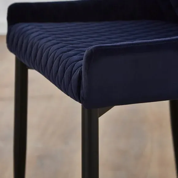 Set of 2 Dining Chairs - Ink, Velvet
