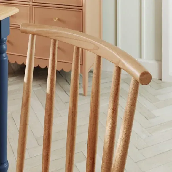 Set of 2 Dining Chairs - Light Wood, Beech
