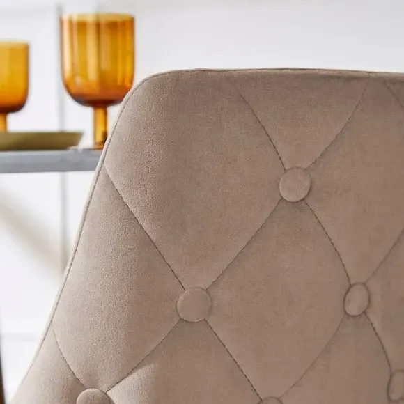 Set of 2 Dining Chairs - Mink, Velvet