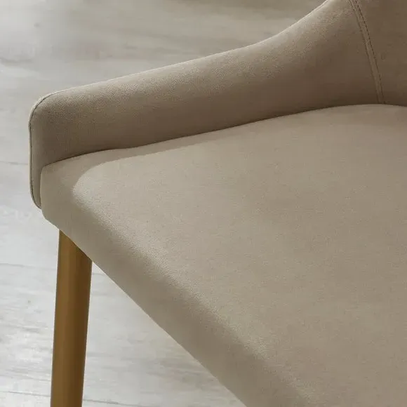 Set of 2 Dining Chairs - Mink, Velvet