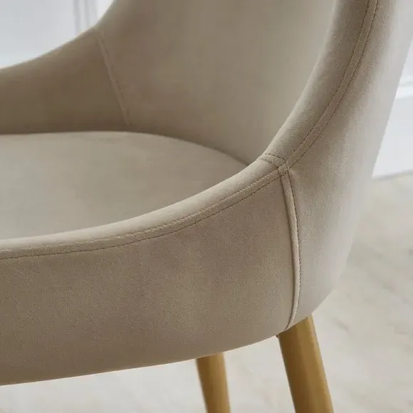 Set of 2 Dining Chairs - Mink, Velvet