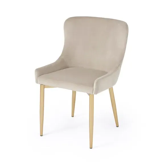 Set of 2 Dining Chairs - Mink, Velvet