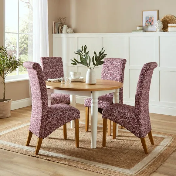 Set of 2 Dining Chairs - Mulberry, Fabric