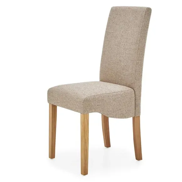 Set of 2 Dining Chairs - Natural, Boucle