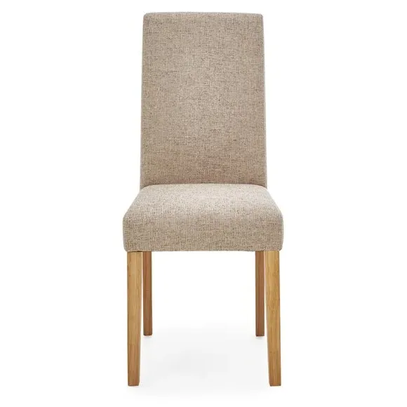 Set of 2 Dining Chairs - Natural, Boucle