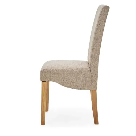 Set of 2 Dining Chairs - Natural, Boucle