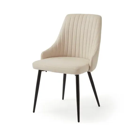 Set of 2 Dining Chairs - Natural, Fabric
