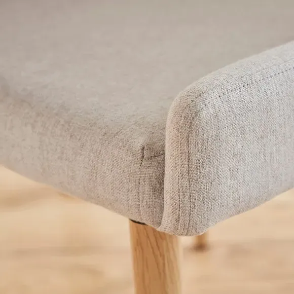 Set of 2 Dining Chairs - Natural, Fabric