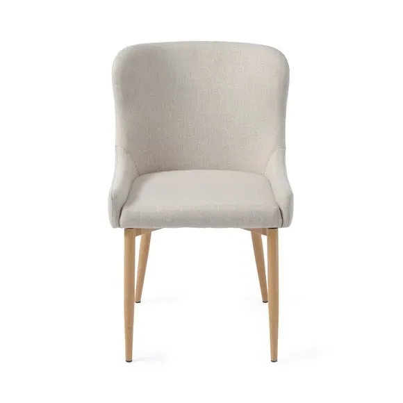 Set of 2 Dining Chairs - Natural, Fabric