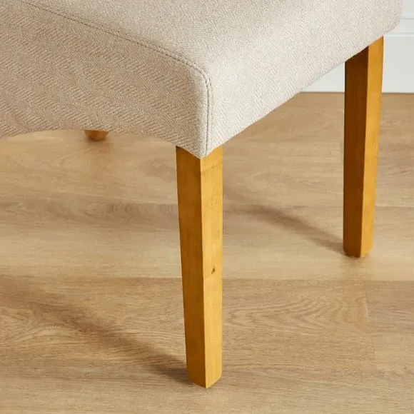 Set of 2 Dining Chairs - Natural, Fabric