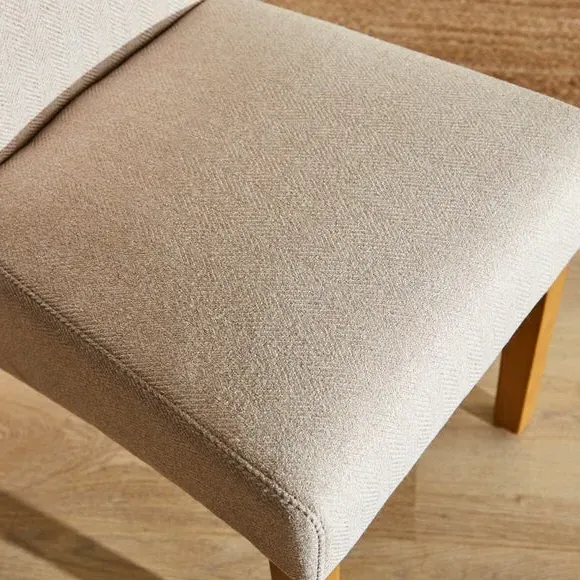 Set of 2 Dining Chairs - Natural, Fabric