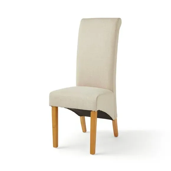 Set of 2 Dining Chairs - Natural, Fabric
