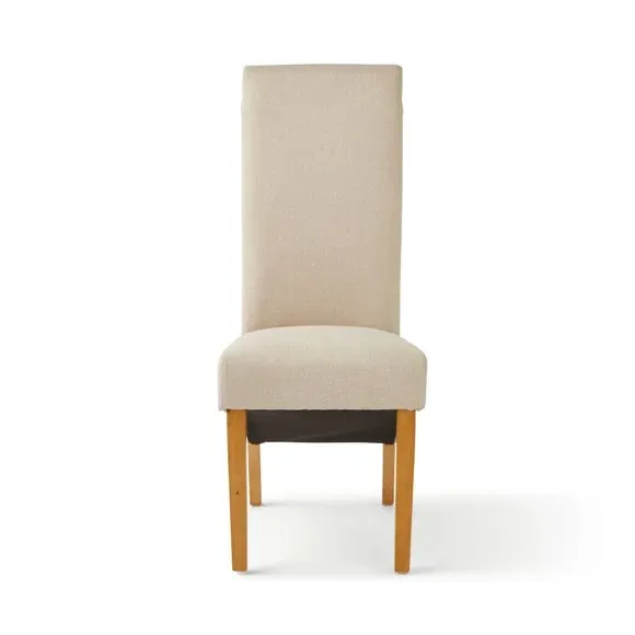 Set of 2 Dining Chairs - Natural, Fabric