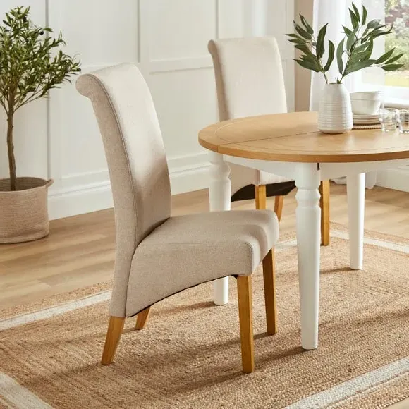 Set of 2 Dining Chairs - Natural, Fabric image