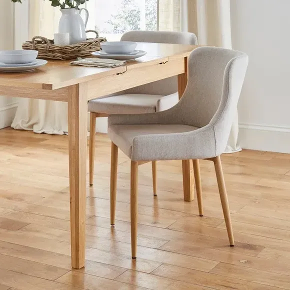 Set of 2 Dining Chairs - Natural, Fabric image