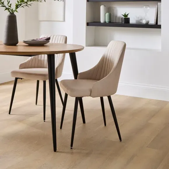 Set of 2 Dining Chairs - Natural, Fabric image