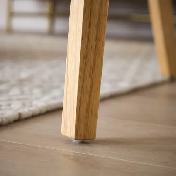 Set of 2 Dining Chairs - Natural, Rubber Wood