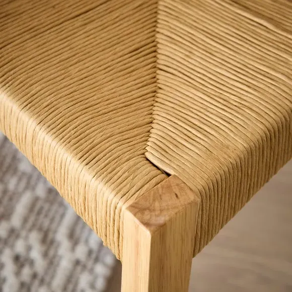 Set of 2 Dining Chairs - Natural, Rubber Wood