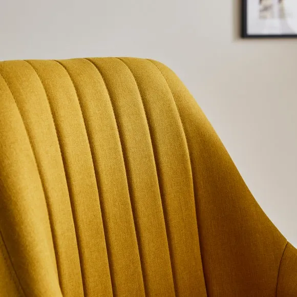 Set of 2 Dining Chairs - Old Gold, Flatweave