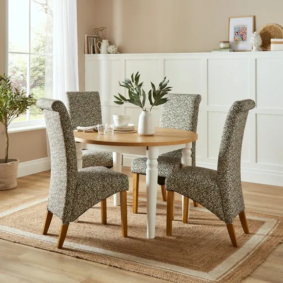Set of 2 Dining Chairs - Olive, Fabric