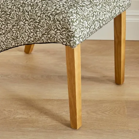 Set of 2 Dining Chairs - Olive, Fabric