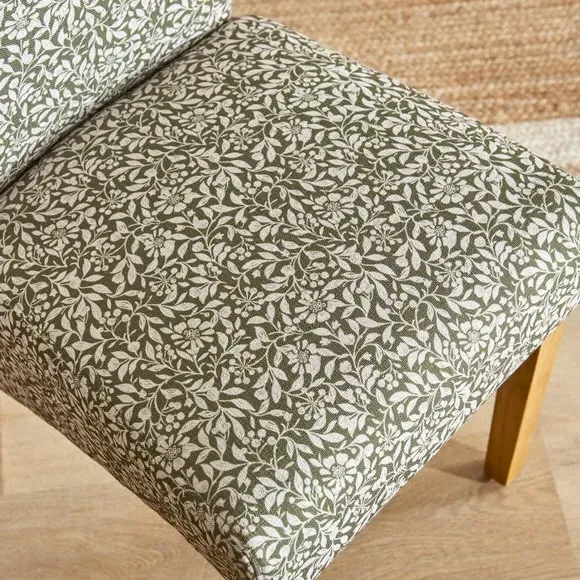 Set of 2 Dining Chairs - Olive, Fabric