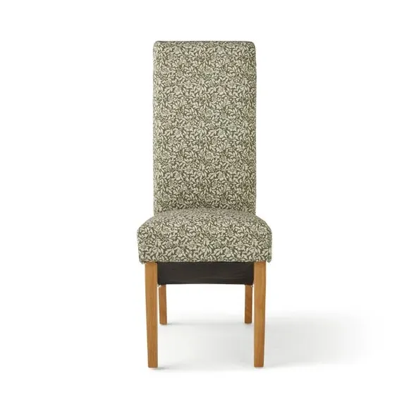 Set of 2 Dining Chairs - Olive, Fabric