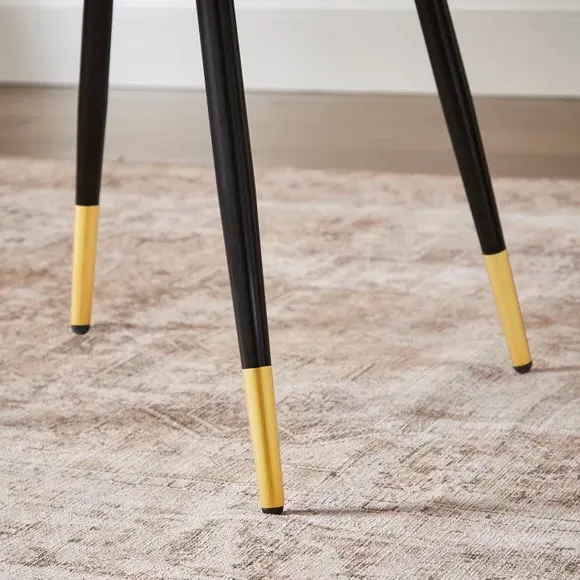 Set of 2 Dining Chairs - Peacock, Velvet