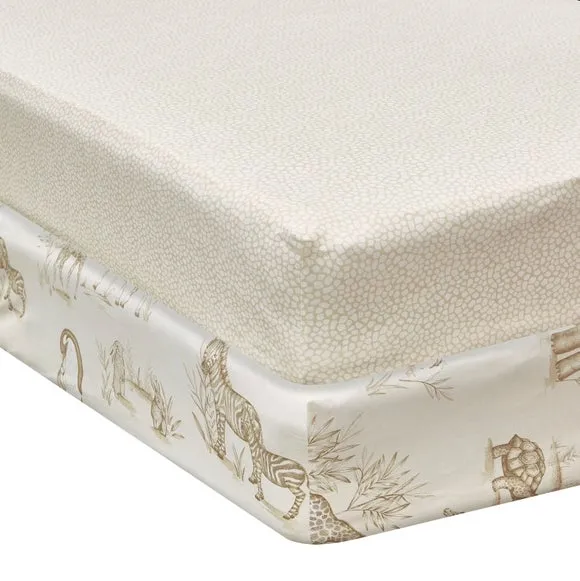 Set of 2 Fitted Sheets Animal Print - Natural image