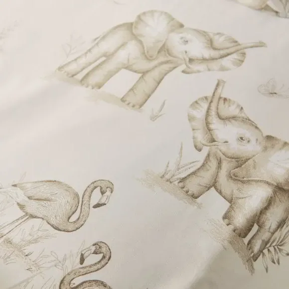 Set of 2 Fitted Sheets Animal Print - Natural