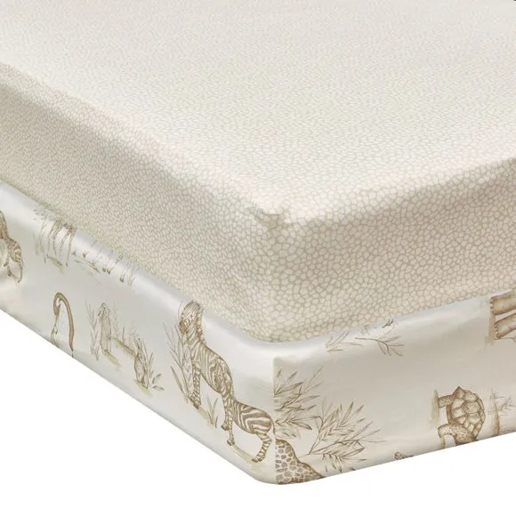 Set of 2 Fitted Sheets Animal Print - Natural