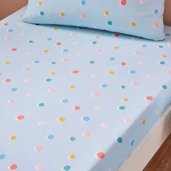 Set of 2 Fitted Sheets - Multicolor, Cotton