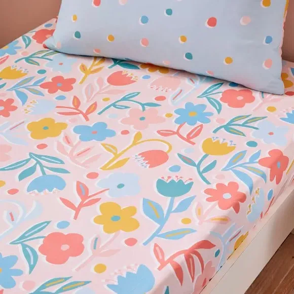 Set of 2 Fitted Sheets - Multicolor, Cotton image