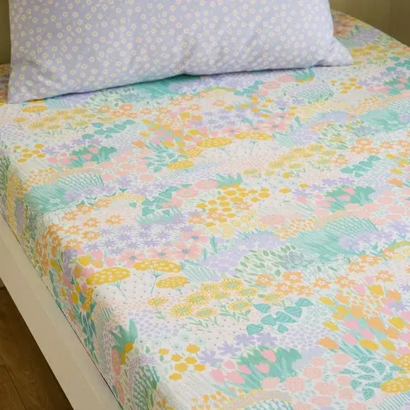 Set of 2 Fitted Sheets - Multicolor, Cotton image