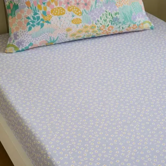 Set of 2 Fitted Sheets - Multicolor, Cotton