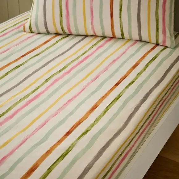 Set of 2 Fitted Sheets - Natural, Cotton